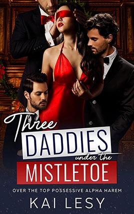 Three Daddies Under the Mistletoe by author Kai Lesy book cover.